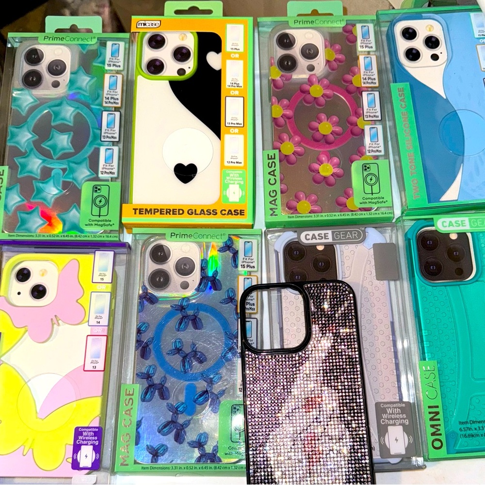 9 Brand new  in the box  iPhone 15 & the Pro Max phone cases